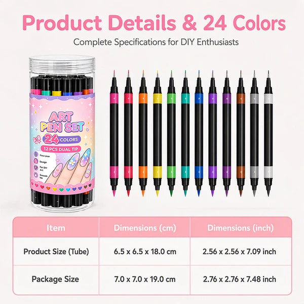 💅 LIMITED‑TIME 50% OFF! 💥 24 Colors Dual Ended  Art Pens Set – Creative, Salon‑Quality, Easy DIY ✨