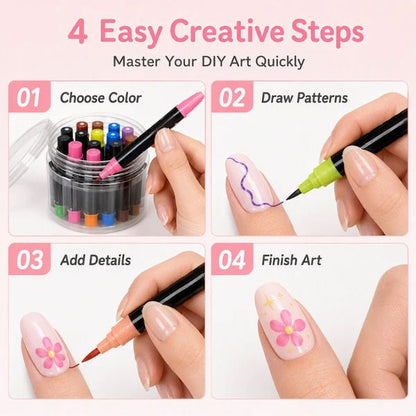 💅 LIMITED‑TIME 50% OFF! 💥 24 Colors Dual Ended  Art Pens Set – Creative, Salon‑Quality, Easy DIY ✨